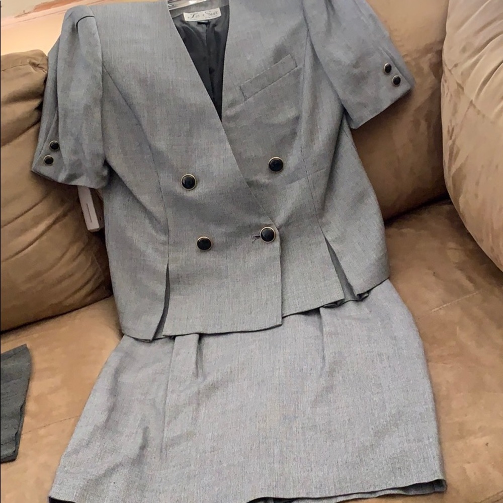 Two piece suit, jacket and skirt